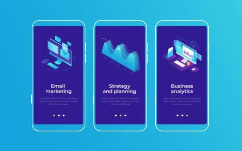 Set of onboarding screens for mobile apps. Stock Illustration