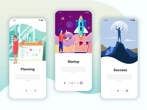 Set of onboarding screens user interface kit Ilustración de archivo