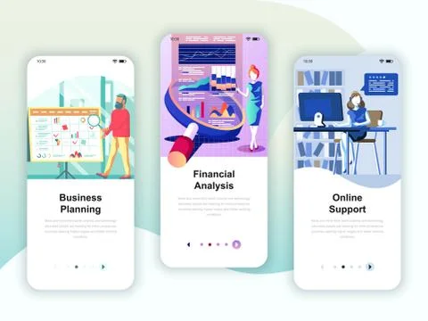 Set of onboarding screens user interface kit Stock Illustration