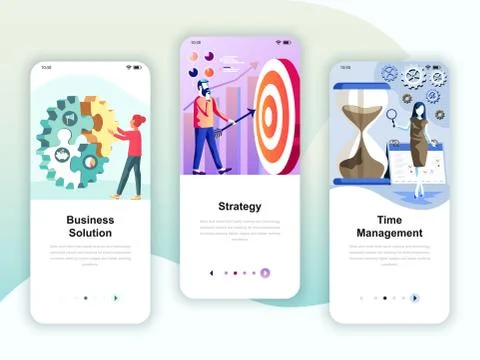 Set of onboarding screens user interface kit Stock Illustration