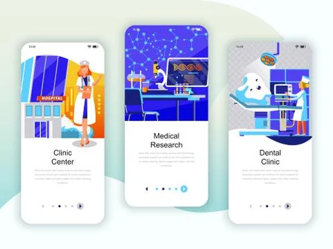 Set of onboarding screens user interface kit Ilustración de archivo