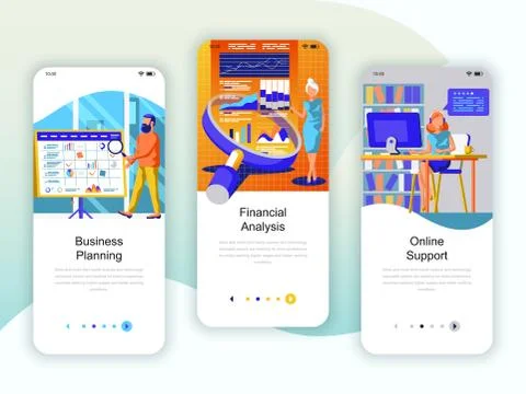 Set of onboarding screens user interface kit Stock Illustration
