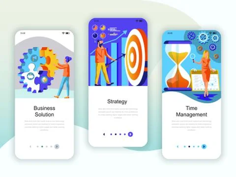 Set of onboarding screens user interface kit Stock Illustration