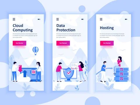 Set of onboarding screens user interface kit イラスト素材