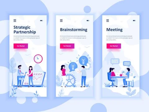 Set of onboarding screens user interface kit Ilustración de archivo