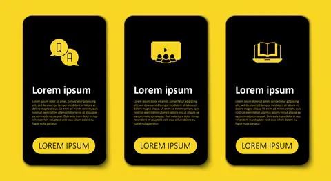 Set Online class, and Question and Answer. Business infographic template. Vector Stockillustratie