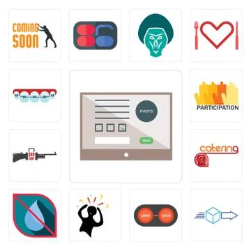 Set of online form, dispatch, convert, panic, no water, catering, gun shop, p Free Stock Illustration