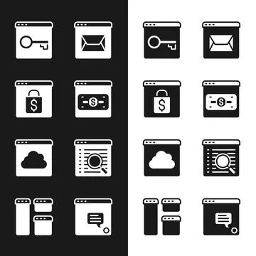 Set Online shopping on screen, Secure your site with HTTPS, SSL, Website and 스톡 일러스트