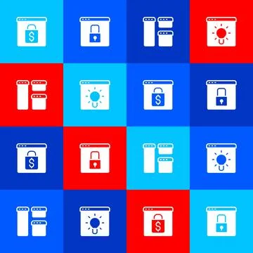 Set Online shopping on screen, Secure your site with HTTPS, SSL, Browser window Illustration