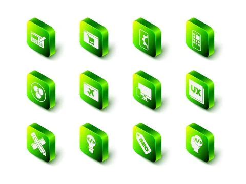 Set Online shopping on screen, Web development, Mobile Apps, UI or UX design Stock Illustration