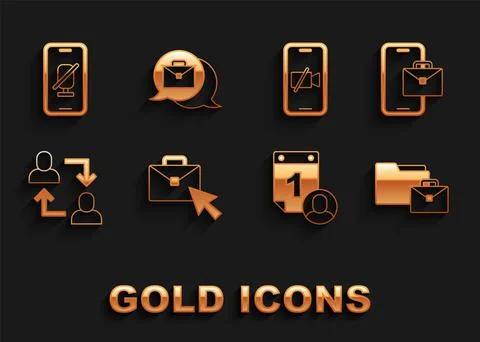 Set Online working, Freelancer, Time management, Project team base, Video camera Stock Illustration