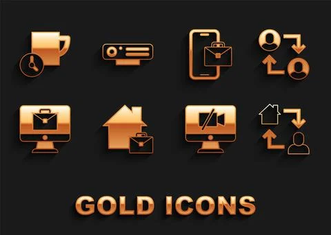 Set Online working, Project team base, Video camera Off on computer, Freelancer 스톡 일러스트