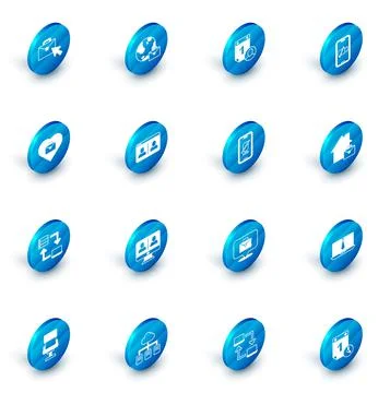 Set Online working, Time management, Video camera Off on mobile, Heart with text Illustrazione stock