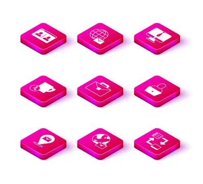 Set Online working, Time management, Briefcase, Freelancer, Video chat confer Stock-Illustration
