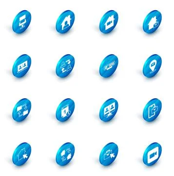 Set Online working, Video camera Off home, chat conference, Cloud storage Stock Illustration