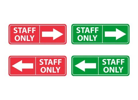 Set of Only staff icon, danger zone symbol, safety entry person sign vector i Stock Illustration
