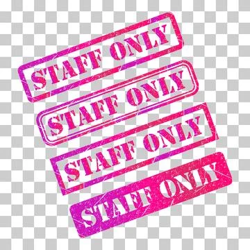 Set of Only staff icon, danger zone symbol, safety entry person sign vector i Stock Illustration
