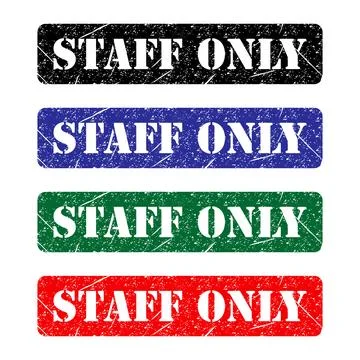 Set of Only staff icon, danger zone symbol, safety entry person sign vector i Stock Illustration
