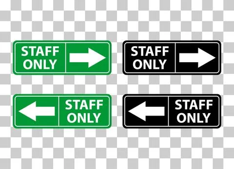 Set of Only staff icon, danger zone symbol, safety entry person sign vector i Stock Illustration