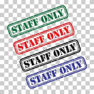 Set of Only staff icon, danger zone symbol, safety entry person sign vector i Stock Illustration