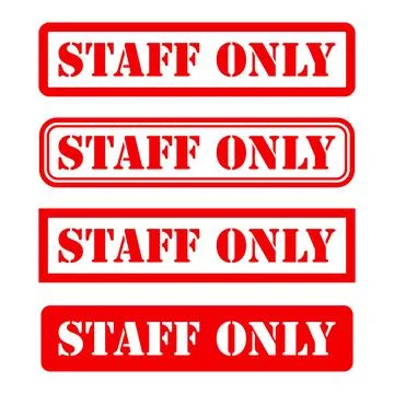 Set of Only staff icon, danger zone symbol, safety entry person sign vector i Stock Illustration