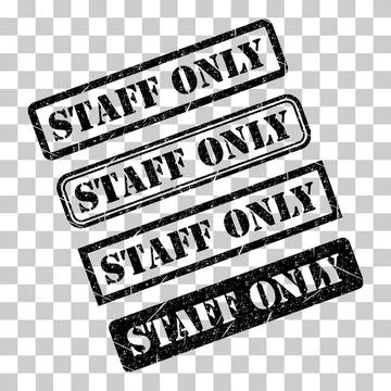 Set of Only staff icon, danger zone symbol, safety entry person sign vector i Stock Illustration