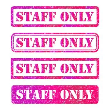 Set of Only staff icon, danger zone symbol, safety entry person sign vector i Stock Illustration