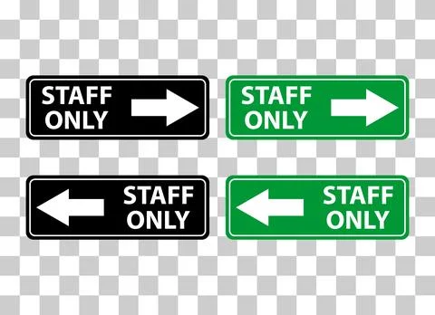 Set of Only staff icon, danger zone symbol, safety entry person sign vector i Stock Illustration