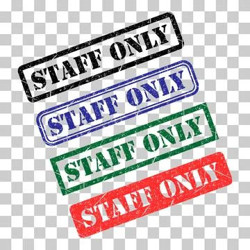 Set of Only staff icon, danger zone symbol, safety entry person sign vector i Stock Illustration