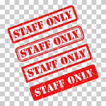 Set of Only staff icon, danger zone symbol, safety entry person sign vector i Stock Illustration