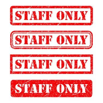 Set of Only staff icon, danger zone symbol, safety entry person sign vector i Stock Illustration