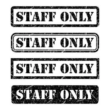 Set of Only staff icon, danger zone symbol, safety entry person sign vector i Stock Illustration