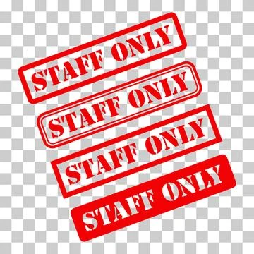 Set of Only staff icon, danger zone symbol, safety entry person sign vector i Stock Illustration