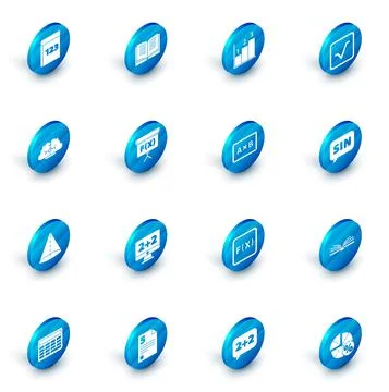 Set Open book, Graph, schedule, chart, diagram, Square root, Human brain Stockillustratie