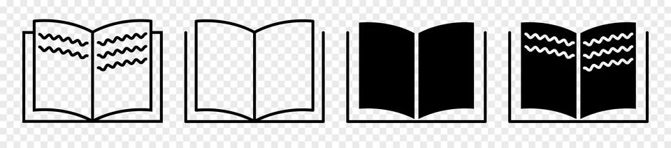 Set of open book icon Illustrazione stock
