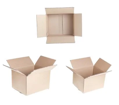 Set of open cardboxex. Stock Photos