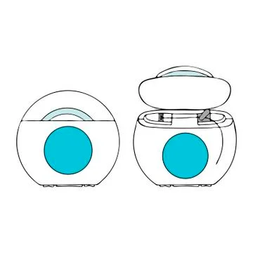 Set open close dental floss product for individual oral hygiene home bathroom Illustrazione stock