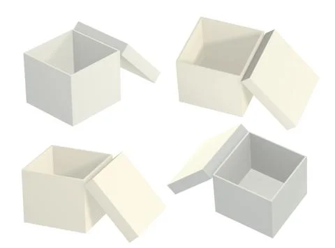 Set of open empty boxes Stock Illustration