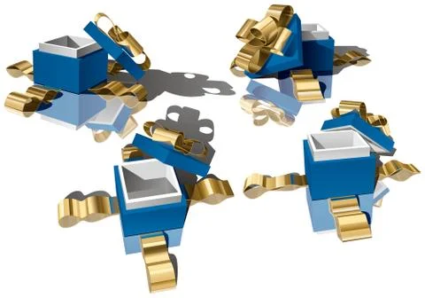 Set of open gift boxes Stock Illustration