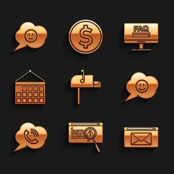 Set Open mail box, System bug concept, Mail and e-mail, Speech bubble with .. イラスト素材