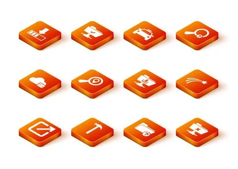 Set Open in new window, Hammer, Cloud mail server, Search location, Unknown 스톡 일러스트