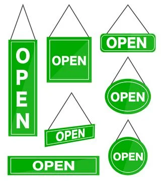 Set open shop icon. Vector illustration Stock Illustration