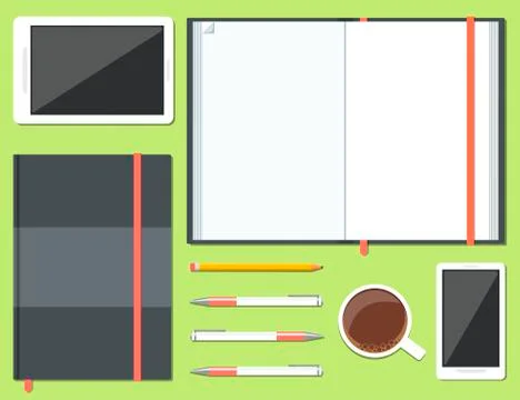 Set of opened and closed sketchbook Illustrazione stock