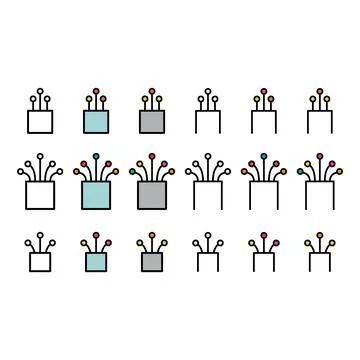 Set of optical cable icon, technology information web network, digital vector Stock Illustration