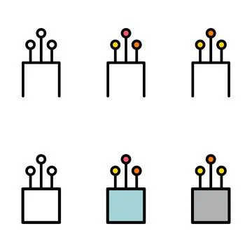 Set of optical cable icon, technology information web network, digital vector Stockillustratie
