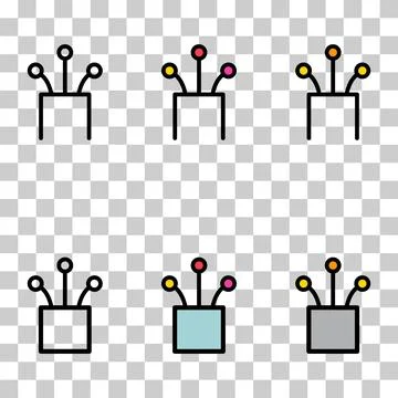 Set of optical cable icon, technology information web network, digital vector Stock Illustration
