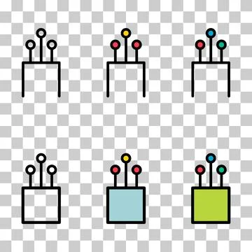 Set of optical cable icon, technology information web network, digital vector Stockillustratie