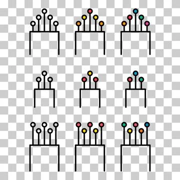 Set of optical cable icon, technology information web network, digital vector Stockillustratie