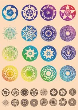 Set optical illusions of geometrical objects Stock Illustration