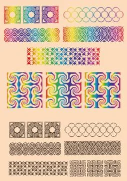 Set optical illusions of geometrical objects Stock Illustration